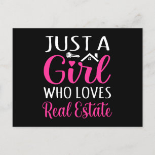 Just A Girl Who Loves Real Estate Fun Realtor Postcard
