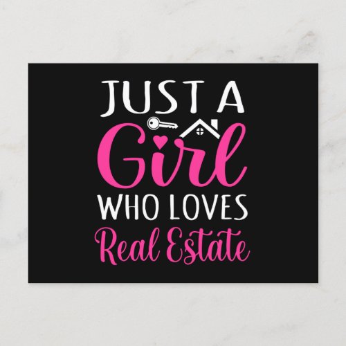 Just A Girl Who Loves Real Estate Fun Realtor Postcard