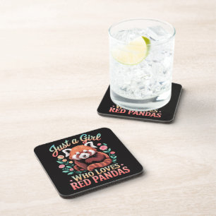 Just A Girl Who Loves Red Pandas Beverage Coaster