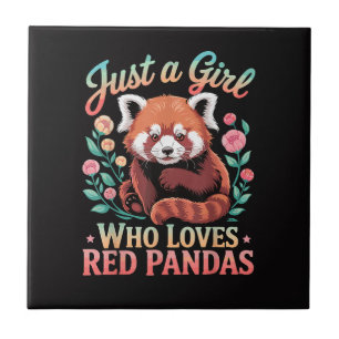 Just A Girl Who Loves Red Pandas Ceramic Tile