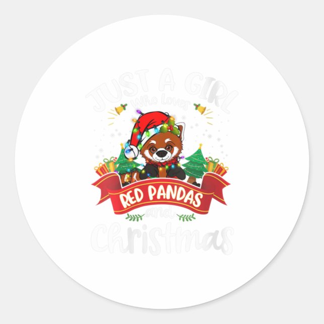 Just A Girl Who Loves Red Pandas Classic Round Sticker (Front)