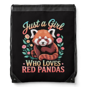 Just A Girl Who Loves Red Pandas Drawstring Bag