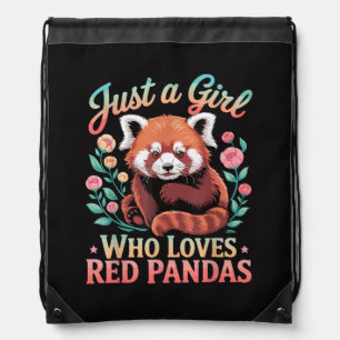 Just A Girl Who Loves Red Pandas Drawstring Bag