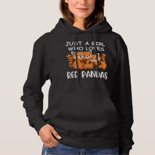 Just A Girl Who Loves Red Pandas Gift Women Kawaii Hoodie