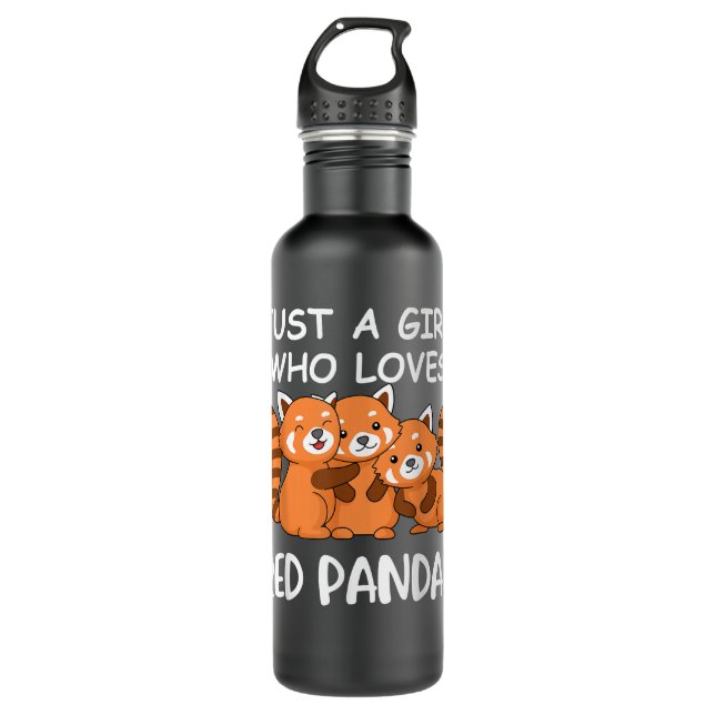 Just A Girl Who Loves Red Pandas Gift Women Kawaii Stainless Steel Water Bottle (Front)