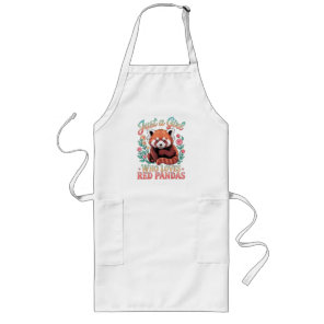 Just A Girl Who Loves Red Pandas Long Apron