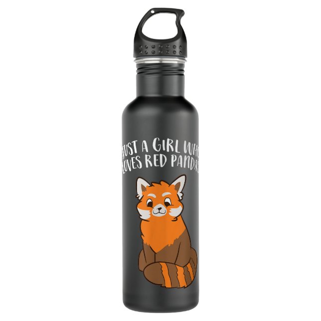 Just a Girl Who Loves Red Pandas   Stainless Steel Water Bottle (Front)