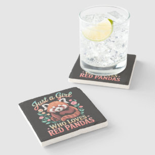 Just A Girl Who Loves Red Pandas Stone Coaster