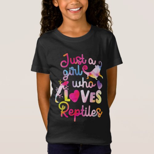 Just A Girl Who Loves Reptiles Lizard Watercolor T_Shirt