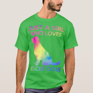 Just A Girl Who Loves Rescue Dog Funny Dogs Lover T-Shirt
