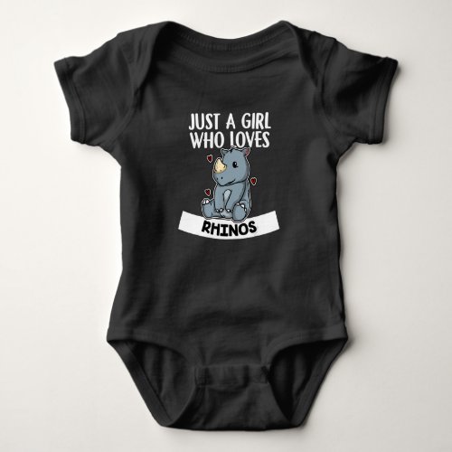 just a girl who loves rhinos cute rhinoceros baby bodysuit