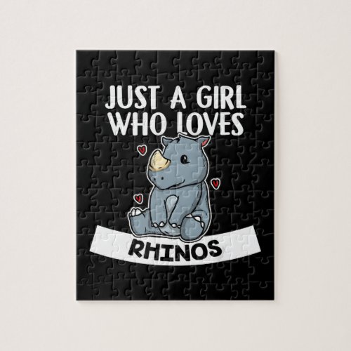 just a girl who loves rhinos cute rhinoceros jigsaw puzzle