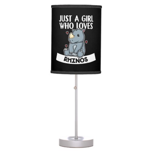 just a girl who loves rhinos cute rhinoceros table lamp