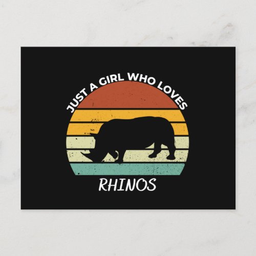 Just a girl who loves rhinos postcard