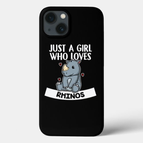 Just A Girl Who Loves Rhinos Rhinoceros Costume iPhone 13 Case