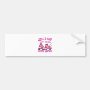 Just A Girl Who Loves Roller Skating Bumper Sticker