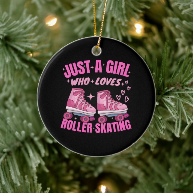 Just A Girl Who Loves Roller Skating Ceramic Ornament (Tree)