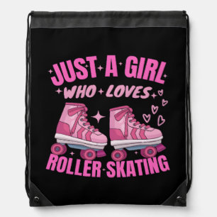 Just A Girl Who Loves Roller Skating Drawstring Bag