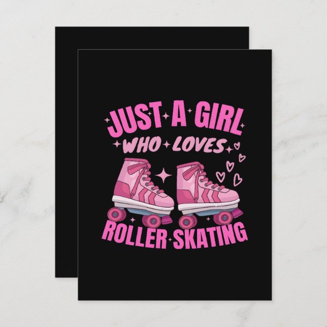 Just A Girl Who Loves Roller Skating Enclosure Card (Front/Back)
