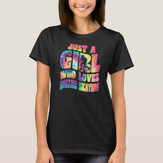Just A Girl Who Loves Roller Skating Inline Skater T-Shirt (Front)