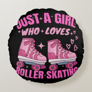 Just A Girl Who Loves Roller Skating Round Pillow