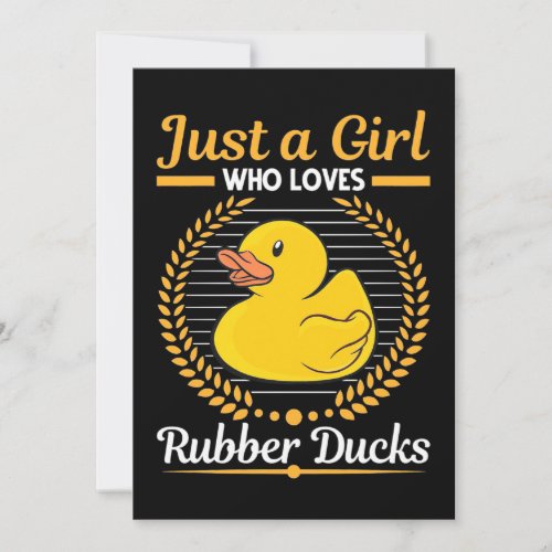 Just A Girl Who Loves Rubber Duck Invitation