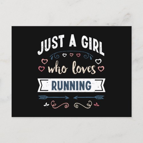 Just a Girl who loves Running Funny Gifts Postcard