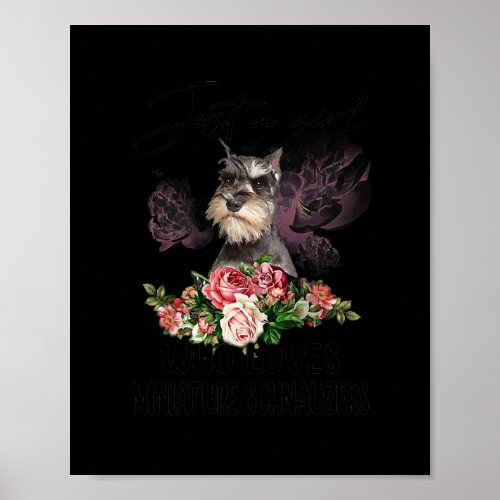 Just A Girl Who Loves Schnauzer Funny Schnauzer Poster