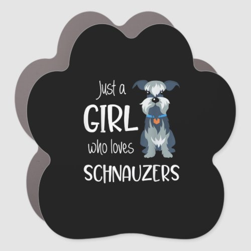 just a girl who loves schnauzers dog _ schnauzer car magnet