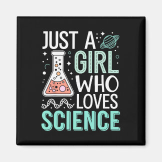 Just A Girl Who Loves Science Back To School Kids  Magnet