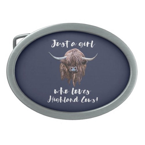 Just A Girl Who Loves Scottish Highland Cows Belt Buckle