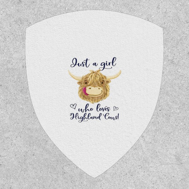 Just A Girl Who Loves Scottish Highland Cows Class Patch (Front)