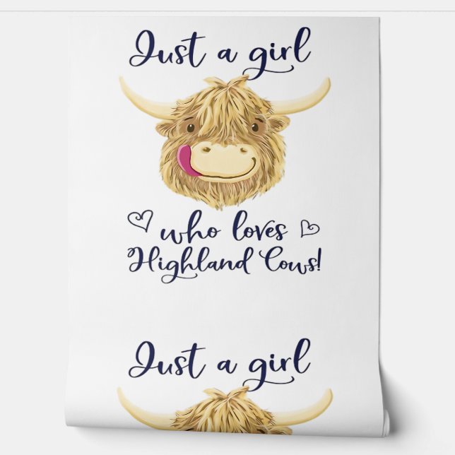Just A Girl Who Loves Scottish Highland Cows Class Wallpaper (Unrolling)
