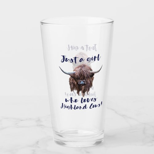 Just A Girl Who Loves Scottish Highland Cows Glass
