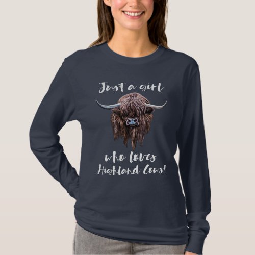 Just A Girl Who Loves Scottish Highland Cows T_Shirt