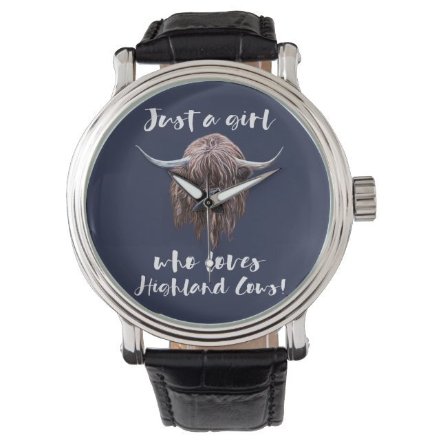 Just A Girl Who Loves Scottish Highland Cows Watch (Front)