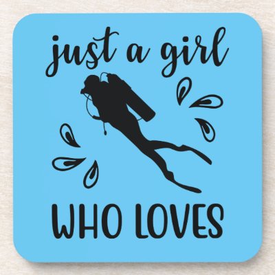 Just a Girl Who Loves Scuba Diving Diver Graphic Beverage Coaster
