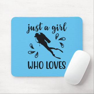 Just a Girl Who Loves Scuba Diving Diver Graphic Mouse Pad