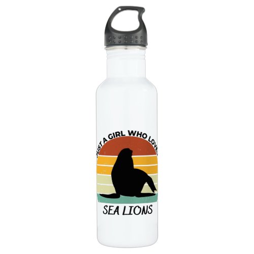 Just a girl who loves sea lions stainless steel water bottle