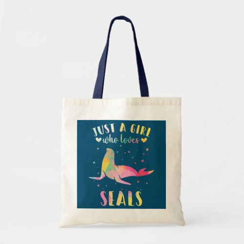 Just a Girl Who Loves Seals Watercolor Seal Women Tote Bag