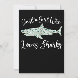 Just A Girl Who Loves Sharks - Gifts Ocean Shark Save The Date