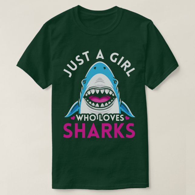 Just A Girl Who Loves Sharks T-Shirt (Design Front)