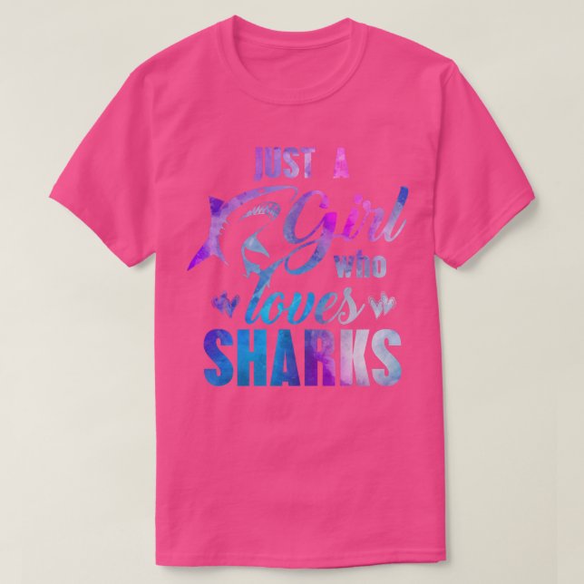 JUST A GIRL WHO LOVES SHARKS Women Mom Kids Waterc T-Shirt (Design Front)