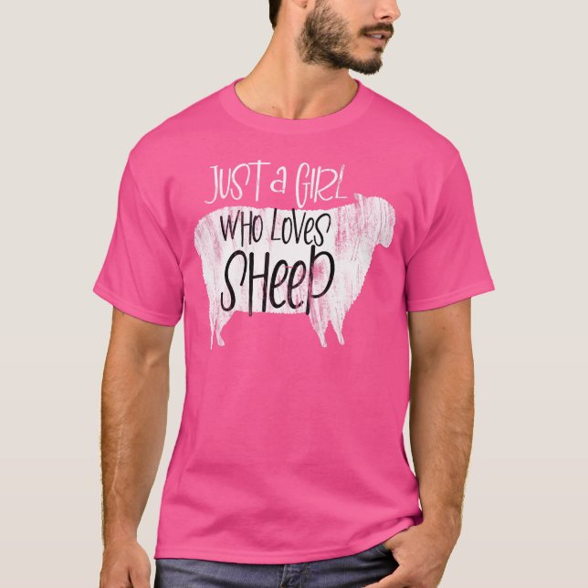 Just A Girl Who Loves Sheep T-Shirt (Front)