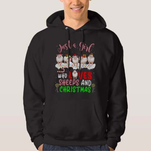 Just A Girl Who Loves Sheeps And Christmas Santa E Hoodie