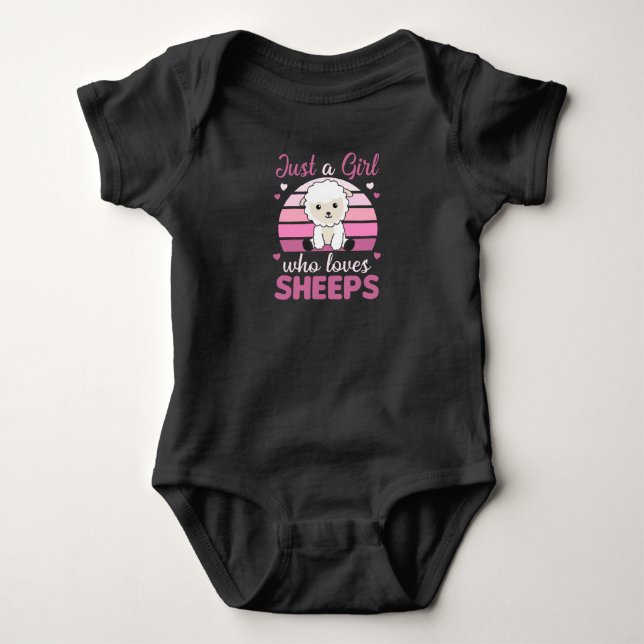 Just A Girl Who Loves Sheeps - Sweet Sheep Baby Bodysuit (Front)