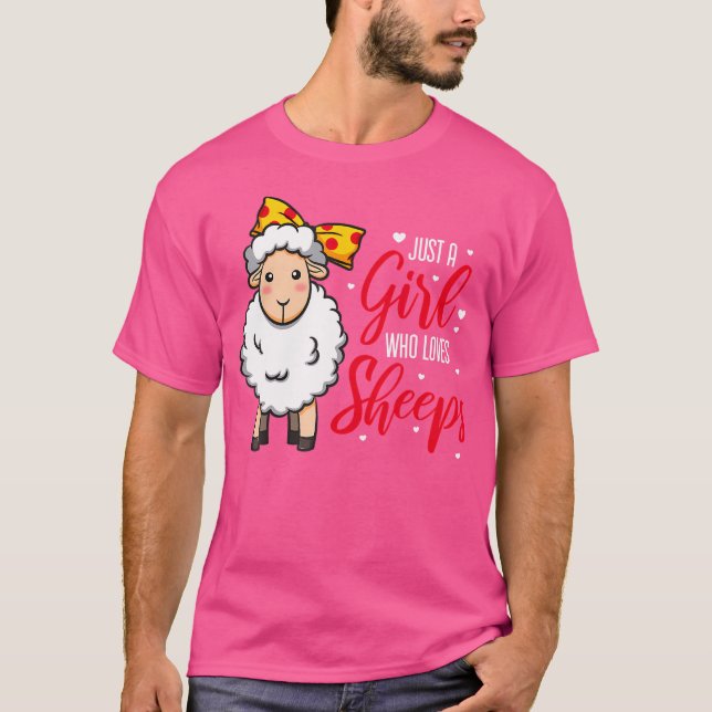 Just A Girl Who Loves Sheeps T-Shirt (Front)
