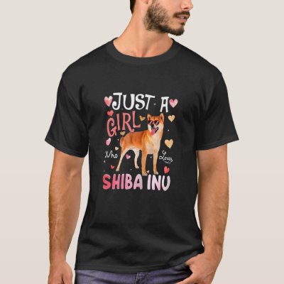 Just A Girl Who Loves Shiba Inu Girls Dog T-Shirt