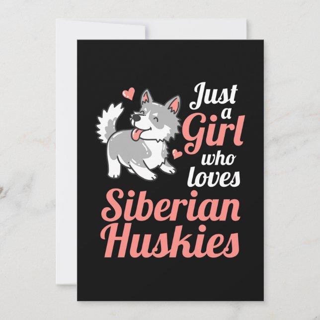 Just A Girl Who Loves Siberian Husky Invitation (Front)