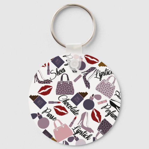 Just a Girl Who Loves Simple Things Fun Pattern Keychain